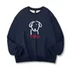 Moletom com Estampa de Filhote Cinza para Mulheres 2026 Novo Primavera e Outono Fino Estilo High Street Americano Solto Gola Redonda Top