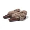 Zapatos de Salón Individuales Estilo Retro de Diseño de Nicho 2026 Otoño e Invierno Nuevo Estilo Forrados de Lana Calientes Mary Jane de Cuero Puntiagudos Zapatos Peludos