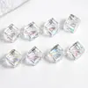 Cubos de Açúcar Furo Reto Quadrado Transparente Pequenas Contas Quadradas DIY Contas Soltas Acessórios DIY Corrente para Celular Acessórios de Pulseira