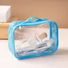Bolsa de Armazenamento Transparente Bolsa de Cosméticos Bolsa de Armazenamento de Cosméticos de PVC Personalizada Bolsa de Zíper de Plástico Portátil para Viagem à Prova d'Água
