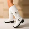 Botas altas Melard de suela gruesa con hebilla retro para mujer, nuevas botas de caña alta ajustadas para otoño e invierno 2026, botas de montar