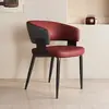 Silla de comedor para el hogar de lujo ligero estilo italiano, silla de tocador de ocio, silla de recepción y sala de reuniones de hotel de alta gama, silla de cuero cómoda con respaldo