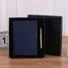 Caderno de Folhas Soltas Personalizado com Fichário Removível A5 Bloco de Notas Executivo Livro de Registros com Capa de Couro Conjunto de Caixa de Presente de Luxo