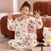 Pijama de otoño e invierno para niños, forrado de forro polar y engrosado, forro polar de coral, franela para bebés niñas, conjunto de ropa de estar a juego para niños y padres e hijos