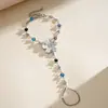 Collar multicapa de flor de resina estilo europeo y americano con gotas de aceite y diamantes, cadena de clavícula de dopamina personalizada, pulsera y collar de alta gama