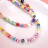 Corazón Colorido Mezcla de Colores Cuadrado Cerámica Mezcla de Cuentas Hechas a Mano Cuentas Accesorios para Joyería DIY Materiales Diarios Hechos a Mano Zakka