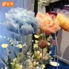Adereços de casamento Baijie guia de estrada flor mecânica elétrica abertura e fechamento tela de arame simulação flor layout cena decoração janela