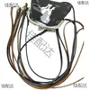 Bolso bandolera para mujer con correa de cuero, correa de cuero de 5 mm de grosor en color marrón oscuro/negro