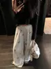 Pantalones de pijama anchos con estampado de dibujos animados simples estilo coreano para mujer, estilo otoño, holgados y adelgazantes, pantalones casuales versátiles para casa, pantalones largos para caminar
