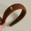 Diadema de estilo coreano de ala ancha para mujer con detalles dorados, Diadema de corona alta para uso diario, Versátil para salir