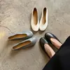 Zapatos planos bajos minimalistas de tres colores, zapatos de abuela de cuero genuino, nuevos zapatos de mujer estilo ballet de piel de vaca de capa superior, zapatos de bruja