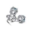 Aretes de Plata con Corona Full Diamante para Mujer, Aretes de Pareja Estilo Coreano para Hombre, Regalo de Moda, Joyería de Plata Hipoalergénica al por Mayor