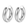 Aretes Transfronterizos de Acero Inoxidable, Aretes Gruesos Unisex, Aretes Versátiles y Modernos Chapados en Oro de 18K al por Mayor