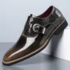 Mais Vendido na Amazon Sapatos Sociais de Couro Masculino com Fivela Padrão Crocodilo Transfronteiriço Tamanho Grande Sapatos Casuais Formais Masculino 660122