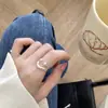 Anel de Bola Sorridente de Camada Dupla com Design de Nicho Estilo Coreano para Mulheres Simples Moda Personalidade Elegante Anel Versátil