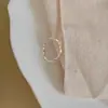 Anillo Mobius Simple Estilo Coreano Ticky de Plata de Ley S925 para Mujer, Anillo Abierto Delgado con Ola Ins y un Solo Diamante