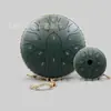 En stock: Tambor colorido, etéreo de 13 pulgadas y 15 tonos con forma de loto, un instrumento de percusión para meditación y atención plena, con un diseño de estilo chino