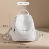 Mochila de Cuero Lavado Estilo Nuevo para Mujer, Mochila de Cuero Suave Lavado, Bolso de Mujer, Mochila de Viaje, Bolsa Casual de Gran Capacidad para Universidad y Escuela