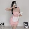 Tres de la noche ropa interior sexy japonesa pura pequeña doncella linda juego de roles perspectiva sexy niña traje de tirantes