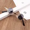 Novos Óculos de Sol Redondos Pequenos de Metal Tendência Celebridade da Internet Personalizados Novos Pequenos Armação Anti-UV para Homens e Mulheres Moda