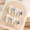 Venda Quente Transfronteiriça Baiyun Borboleta Prateada Corrente de Pérolas para Unhas Patch para Unhas Moda de Luxo Leve Estilo Elegante Unhas Usáveis