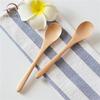 Cuchara de haya semicircular con mango recto, cuchara para mezclar, cuchara para miel, cuchara para café, cuchara de madera japonesa, venta al por mayor