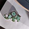 Moda Europeia e Americana, Novo Design, Liga de Metal com Incrustação de Diamantes, Broche Corsage de Elefante, Alto Padrão, Moderno, Acessórios Elegantes, Requintado