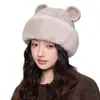 Gorro de Punto para Niña con Orejas de Gato Dibujo Animado Lindo 2026 Invierno Nuevo Grueso con Protección para las Orejas de Piel Gorro de Lana