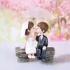 Figuras Criativas de Casal com Guarda-Chuva de PVC, Decorações de Desenho Animado para Mesa, Pequenos Enfeites para Arranjos de Casamento