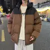Invierno Enbu Ropa Nueva de Algodón Unisex Protección contra el Frío Chaqueta de Algodón Engrosada Ropa de Algodón de Bloques de Color Cálido Chaqueta de Pan para Hombre Ropa de Abrigo