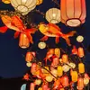 Linternas de Carpa Brillantes Hechas a Mano de Patrimonio Cultural Inmaterial a Gran Escala en un Estilo Nacional de Moda para Restaurantes, Centros Comerciales, Áreas Exteriores y Decoraciones de Festivales