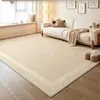 Alfombra para Sala de Estar, Lavable y Limpiable, Estilo Vintage Crema, Lujo Ligero Francés, Alfombrilla de Piso para Sofá de Dormitorio de Gama Alta, Cobertura Completa de Área Grande