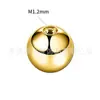 Piercing de Argola Redonda com Ponta de Rosca Interna em Liga de Titânio F136 Dourada Piercing de Osso da Orelha Joia de Piercing com Bola de Titânio