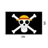 Bandera de One Piece Transfronteriza Amazon Luffy Sombrero de Paja Bandera Poliéster 60*90*150 Bandera Pirata Bandera de Navegación