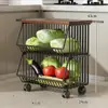 Prateleira de Armazenamento para Mesa, Aparador para Sala de Estar, Organizador em Camadas para Lanches e Copos de Água, Cesta de Armazenamento para Frutas e Vegetais de Cozinha