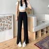 Pantalones rectos torcidos de pierna ancha para mujer 2025 nuevos pantalones casuales adelgazantes de talle alto con aberturas y pantalones largos drapeados
