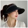 Sombrero de sol de seda de hielo para mujer, verano, ala ancha, protección solar facial, coreano, caramelo, todo partido, top abierto, cara pequeña