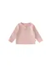 Ropa para niños Bangxuan nueva colección de otoño color liso cuello redondo camiseta interior base para bebé algodón suave top de manga larga para bebé