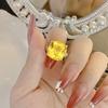 Nuevo anillo de papalacha Fanta extragrande de 15 quilates con amatista, color princesa Anna y diamantes amarillos.