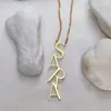 Collar con nombre de acero inoxidable para damas europeas y americanas, colgante con letras personalizadas, collar simple y moderno de acero de titanio, regalo de cumpleaños