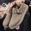 Cross-Border Large Size 47 Men's New Spring and Summer Casual Shoes, Men's Retro Round-Toe Slip-On Lazy Birkenstock Shoes