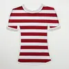 Tejido de algodón de punto de rayas anchas hecho a medida, punto jersey elástico, adecuado para ropa de mujer de primavera y verano y ropa de casa