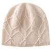 Chapéus de Cashmere para Homens e Mulheres, Chapéus de Malha Quentes de Cashmere para Outono e Inverno com Novo Padrão de Rede, Chapéus de Lã Quentes para Exterior