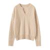 Suéter de Cashmere Espesso com Sete Fios e Gola Tesoura para Mulheres, Suéter Pulôver, Novo Design Jacquard Pesado Estilo Francês para Outono e Inverno