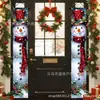 Banner de Porche de Muñeco de Nieve Navideño Parejas Colgantes de Puerta Principal de Invierno Adecuado para Decoración de Pared de Entrada de Jardín Navideño