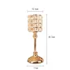 Suporte de Velas Dourado Estilo Europeu, Suporte de Velas de Ferro e Cristal de Pé Alto de Luxo Leve, Decoração de Mesa para Casamento e Noiva
