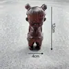 Adorno de Gato Curioso de Boj Lindo Animal Creativo Mini Juguete de Gato de Madera Pieza de Mano Regalo de Cumpleaños