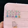 Brincos de Aço Titânio 316L, Moda de Luxo Leve, Estrela de Quatro Pontas Doce e Cool Dopamina, Tarraxas de Orelha Trevo de Quatro Folhas, Brincos de Nicho de Alto Padrão
