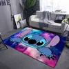 Alfombra de Sala de Estar con Estampado de Stitch de Dibujos Animados Felpudo de Entrada Manta de Terciopelo de Cristal para Dormitorio Felpudo Absorbente de Agua y Resistente a Manchas