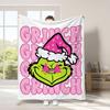 Manta Popular de Cuatro Estaciones Transfronteriza de Comercio Exterior Verde Navideño Peluda Grinch Manta de Franela Manta para Siesta con Aire Acondicionado